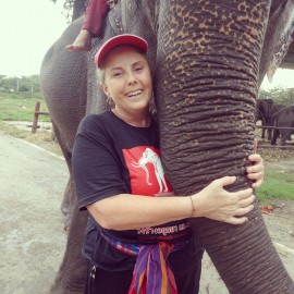 Jenny with one of her elephant friends